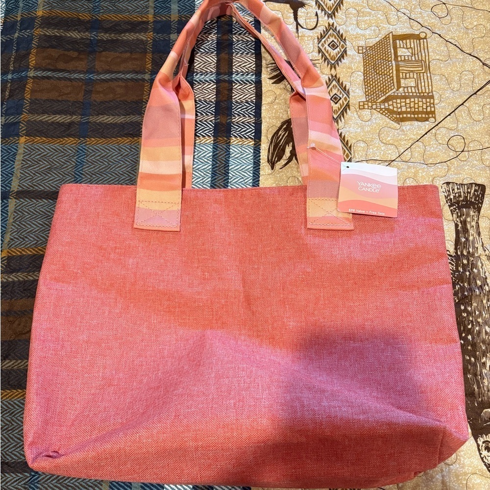 Yankee Candle Tote Bag- Peach - New with Tags BAG ONLY